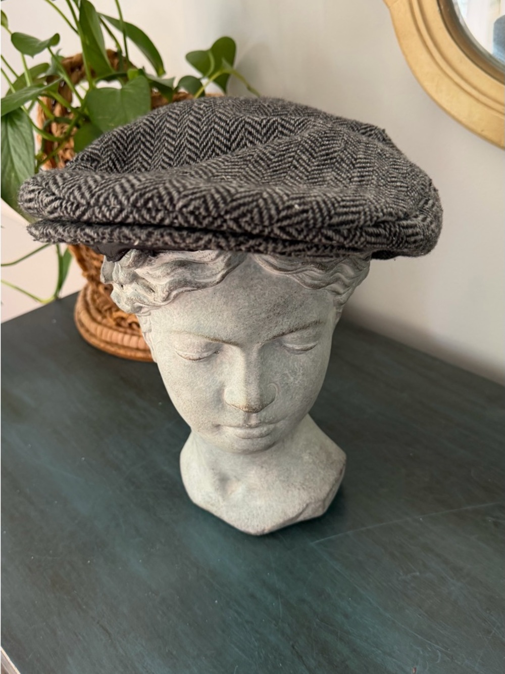 Stetson Kent Herringbone Grey Flat men’s wool cap. Large men’s.